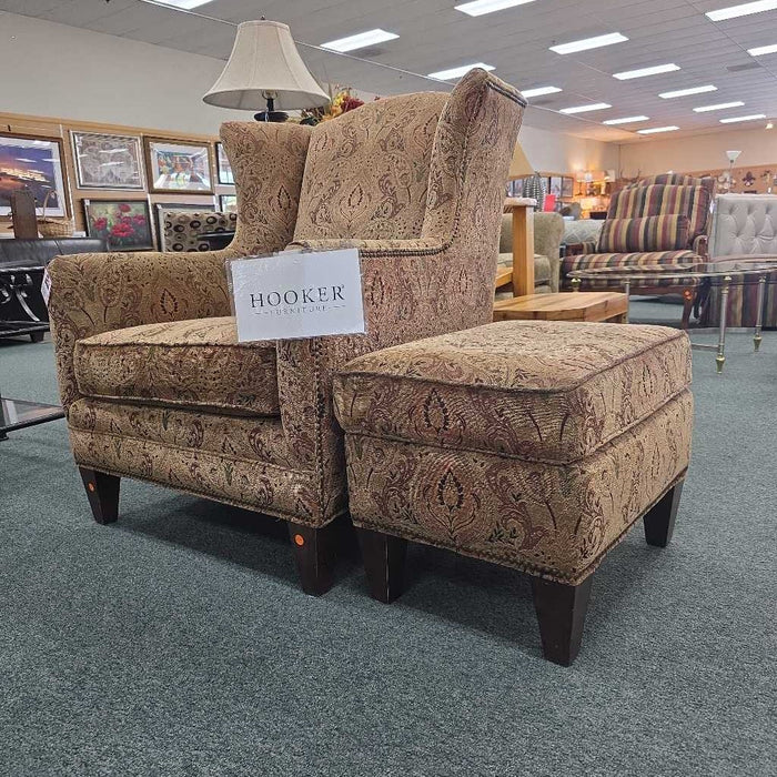HOOKER CHAIR WITH OTTOMAN LHC