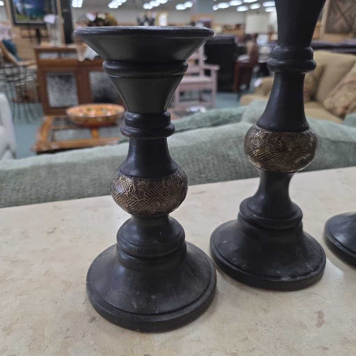SET OF 3 CANDLE HOLDERS BA
