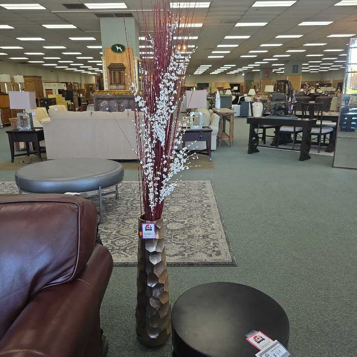 LARGE VASE WITH SILK AT