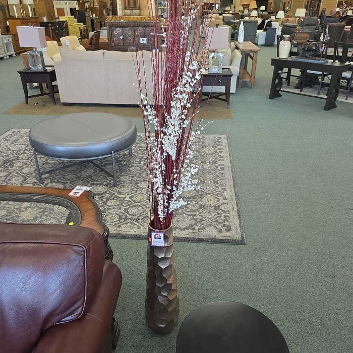 LARGE VASE WITH SILK AT