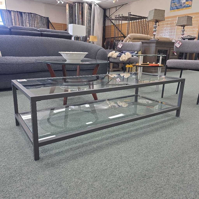 GLASS AND METAL COFFEE TABLE BKS