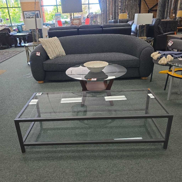 GLASS AND METAL COFFEE TABLE BKS