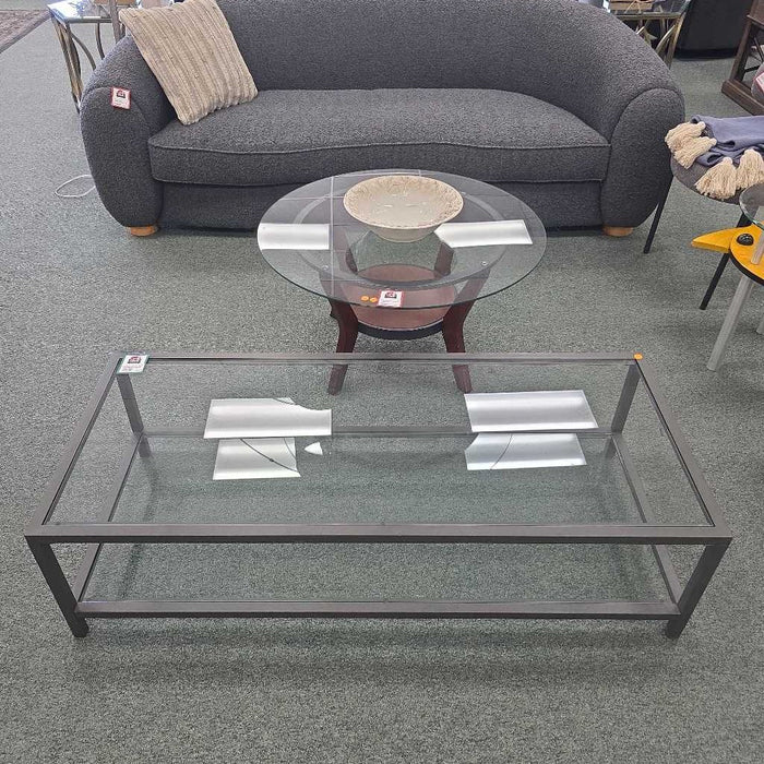 GLASS AND METAL COFFEE TABLE BKS