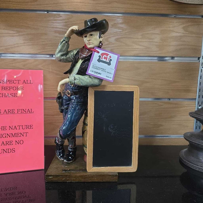 COWBOY WITH SIGN LS