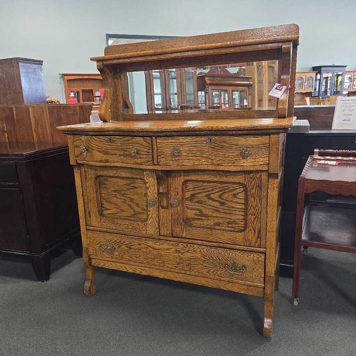 ANTIQUE BUFFET WITH MIRROR BTK