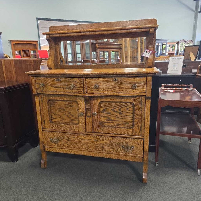 ANTIQUE BUFFET WITH MIRROR BTK