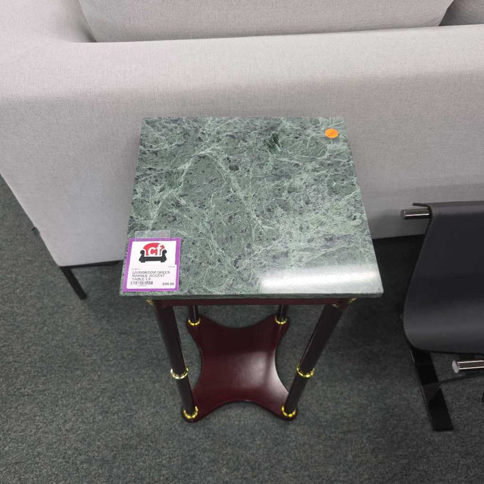 GREEN MARBLE ACCENT TABLE LS