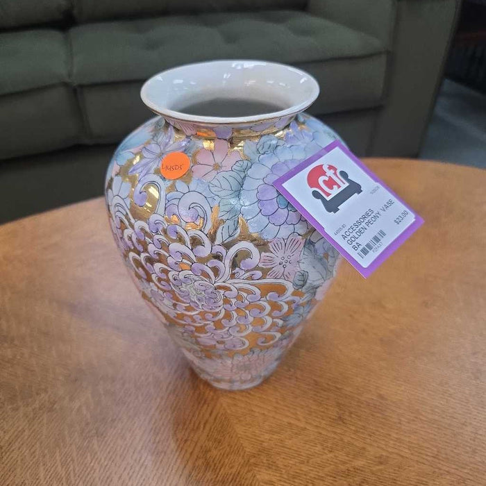 GOLDEN PEONY VASE BA