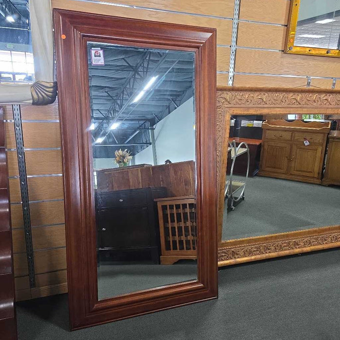 LARGE WOOD FRAMED MIRROR BHC