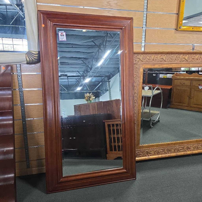 LARGE WOOD FRAMED MIRROR BHC