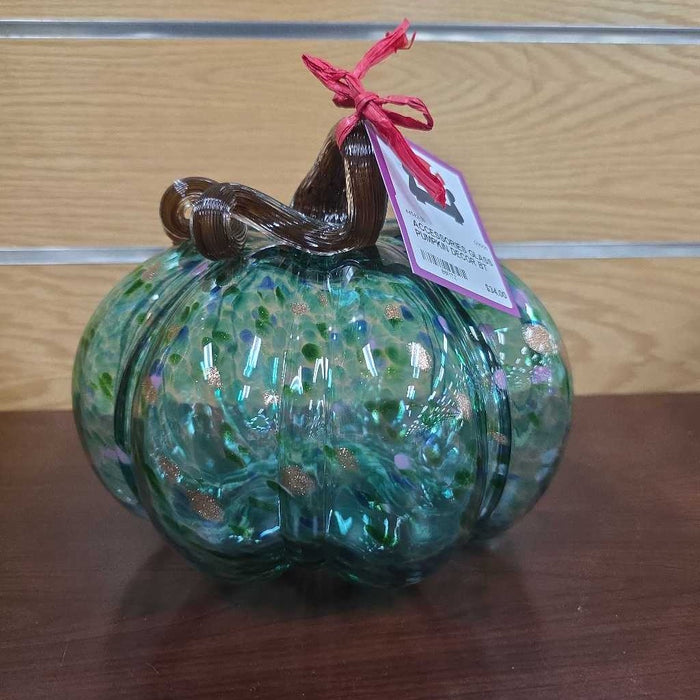GLASS PUMPKIN DECOR BT