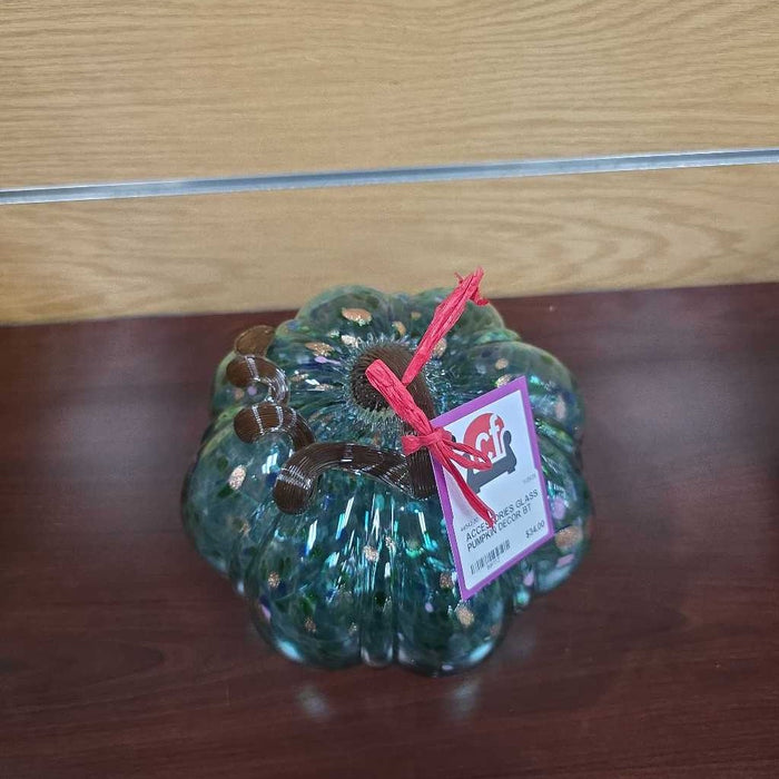 GLASS PUMPKIN DECOR BT