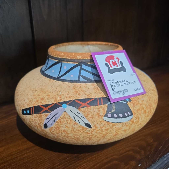 FEATHER CLAY POT BT