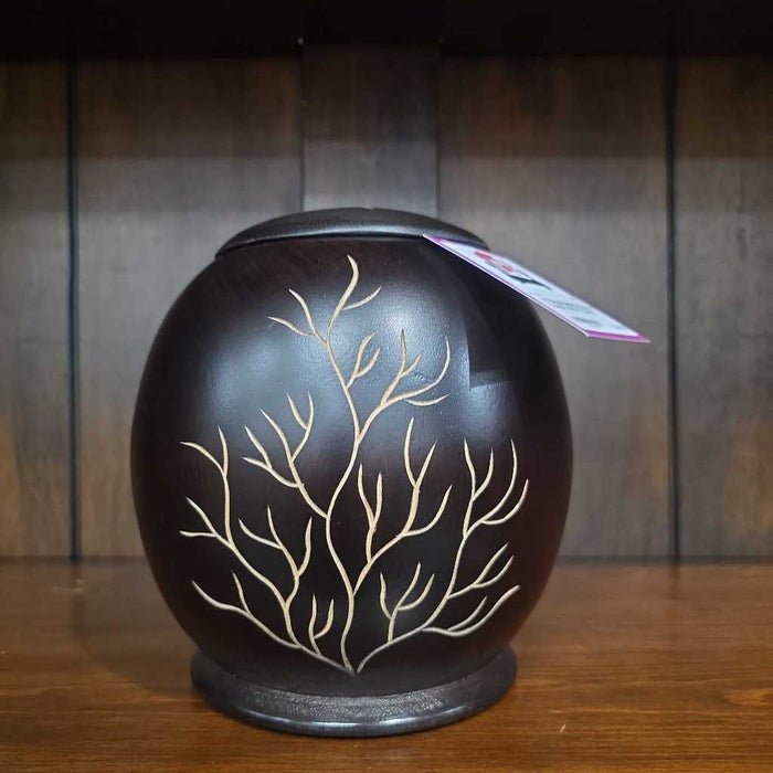 BLACK VASE WITH LID BT