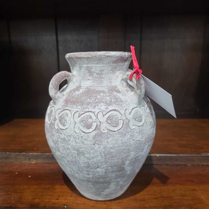 WHITE AND BROWN VASE BA