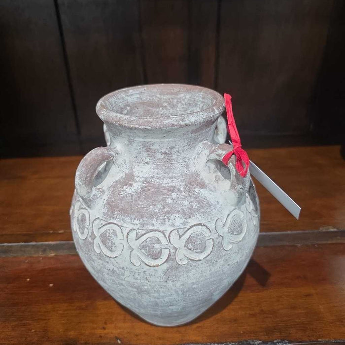 WHITE AND BROWN VASE BA