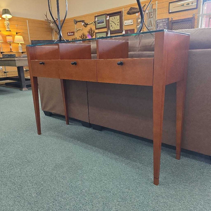 ENTRY TABLE WITH GLASS TOP BTK
