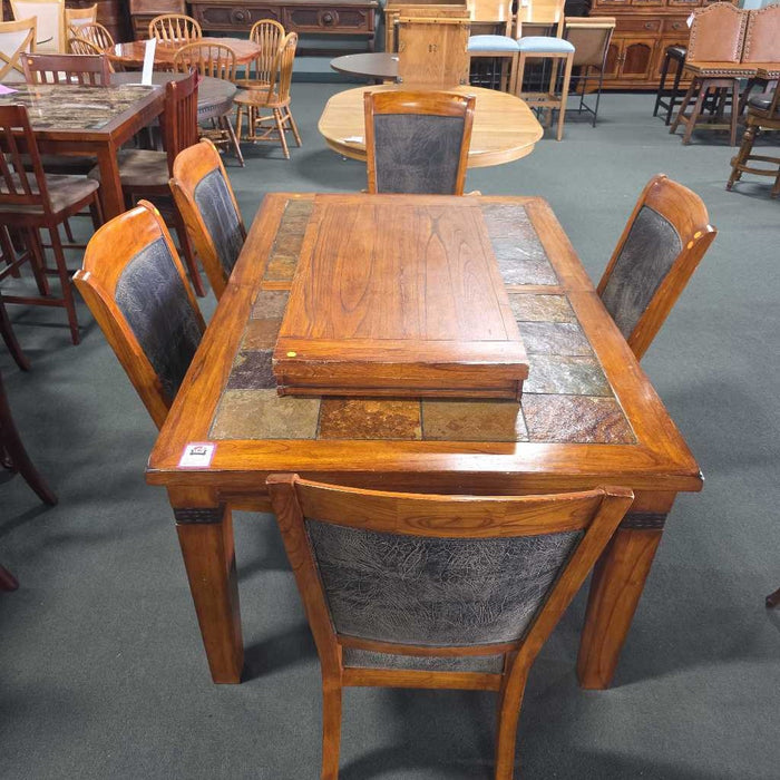 TABLE WITH 1 LEAF & 5 CHAIRS LAC