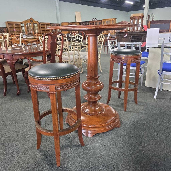 STICKLEY PUB TABLE WITH 2 STOOLS BBMH