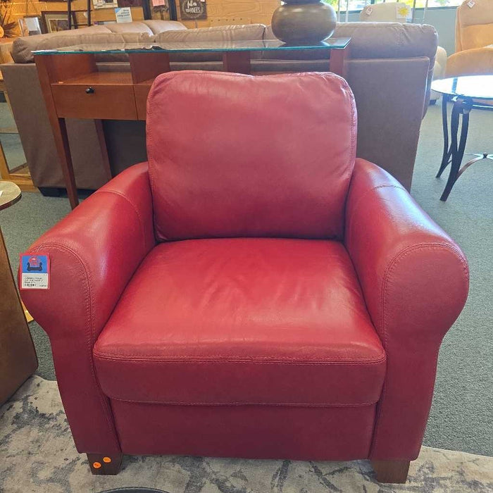 RED LEATHER ACCENT CHAIR BTK