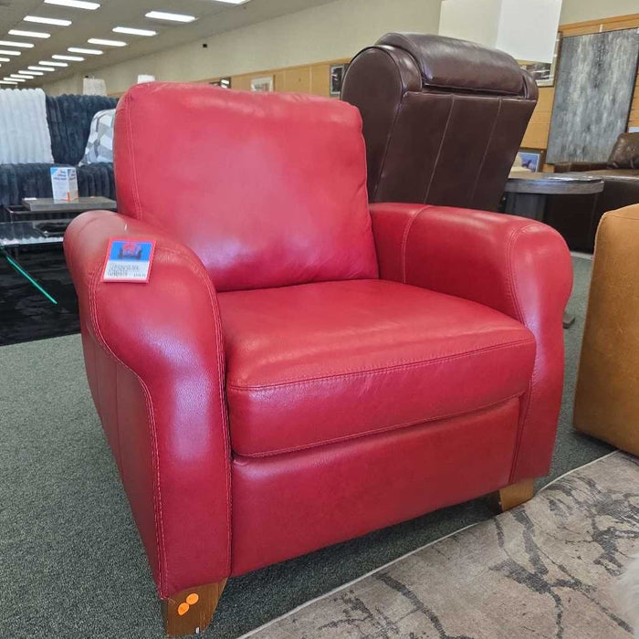 RED LEATHER ACCENT CHAIR BTK