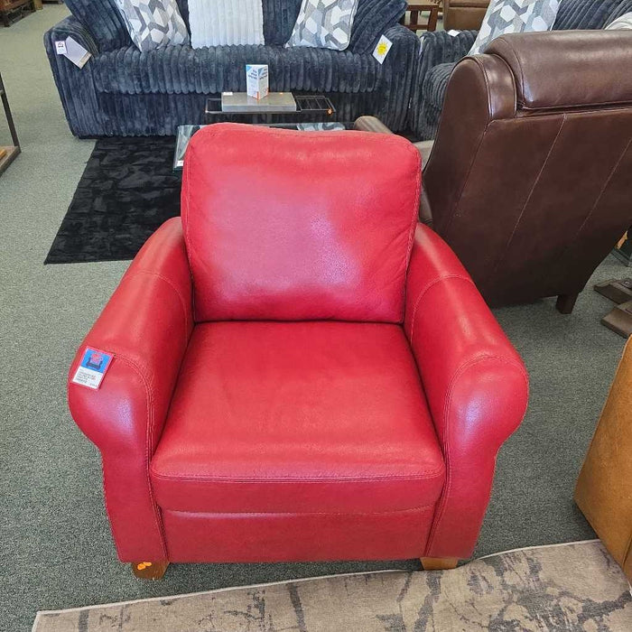 RED LEATHER ACCENT CHAIR BTK