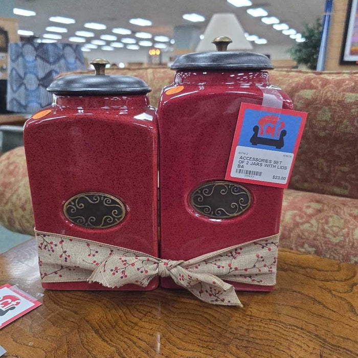 SET OF 2 JARS WITH LIDS BA