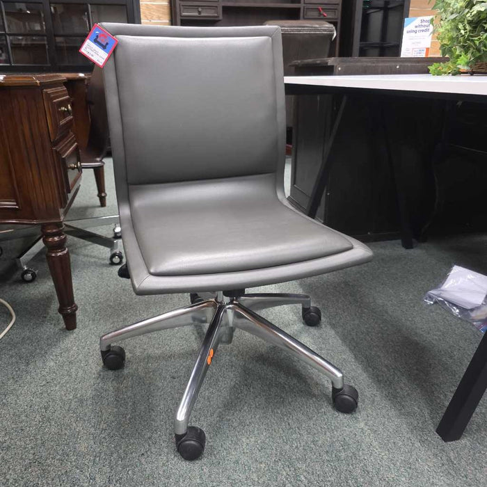 GRAY LEATHER DESK CHAIR