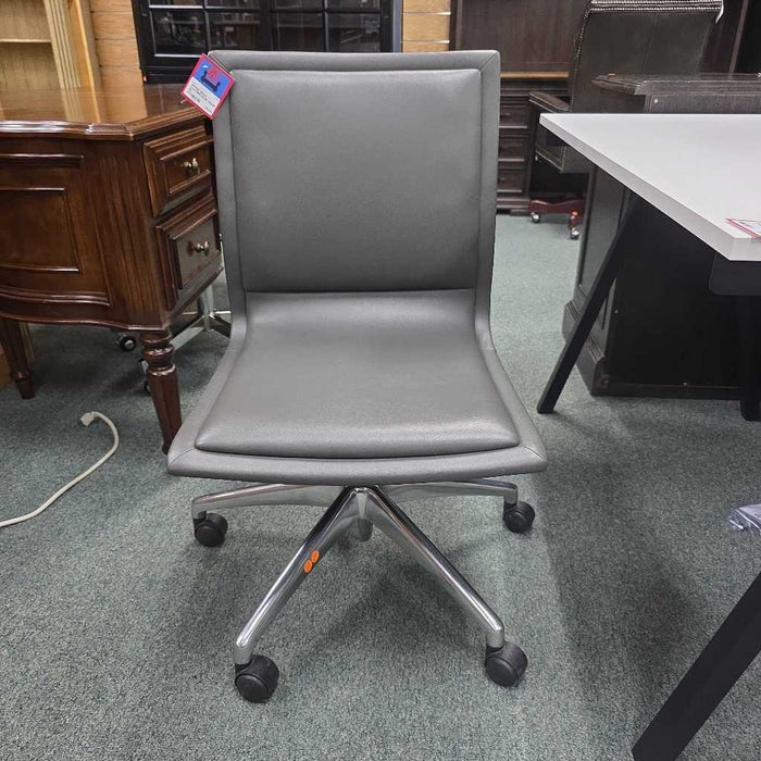 GRAY LEATHER DESK CHAIR