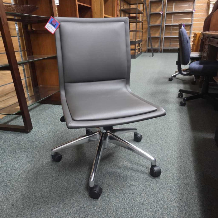 GRAY LEATHER DESK CHAIR