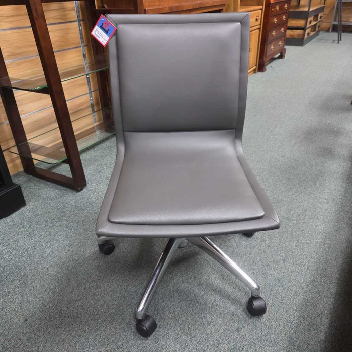 GRAY LEATHER DESK CHAIR