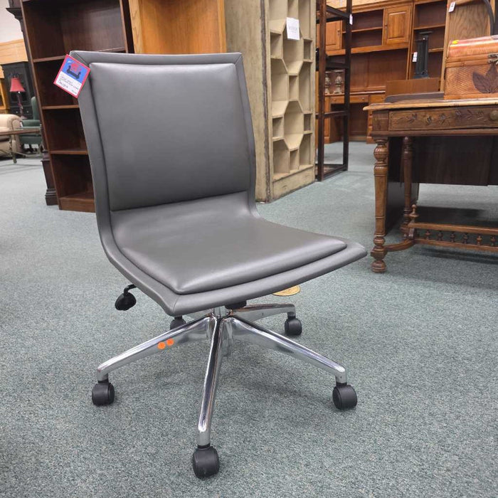 GRAY LEATHER DESK CHAIR