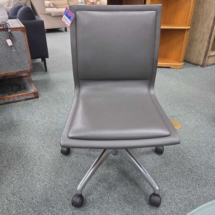 GRAY LEATHER DESK CHAIR