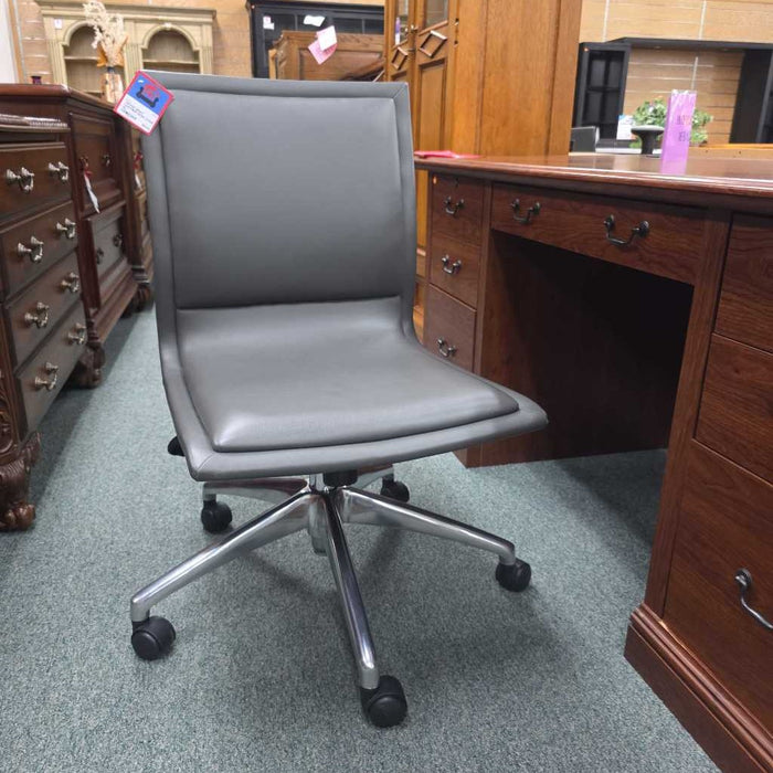 GRAY LEATHER DESK CHAIR