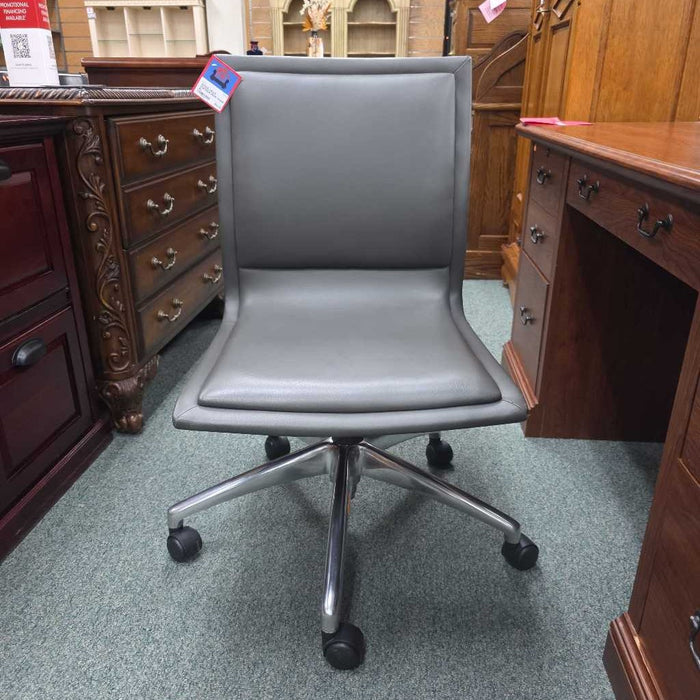 GRAY LEATHER DESK CHAIR