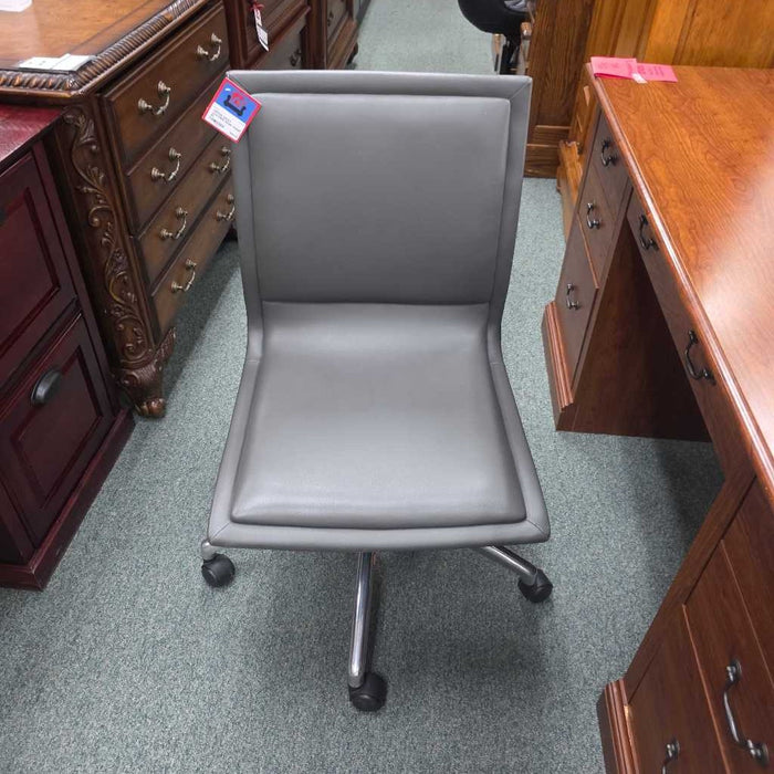 GRAY LEATHER DESK CHAIR