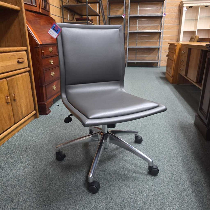 GRAY LEATHER DESK CHAIR