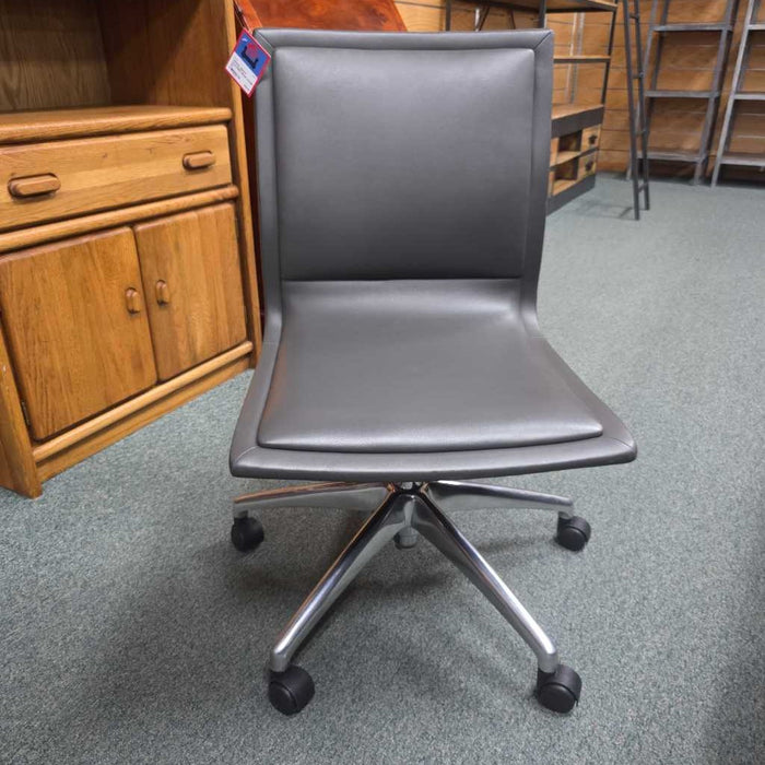 GRAY LEATHER DESK CHAIR