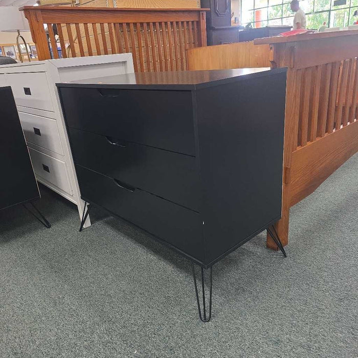 BLACK 3 DRAWER NIGHTSTAND BAH