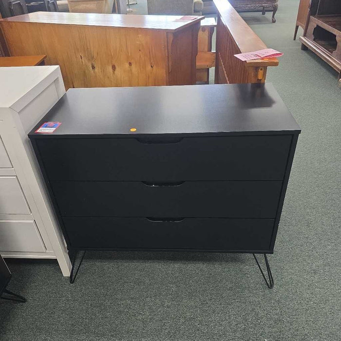 BLACK 3 DRAWER NIGHTSTAND BAH