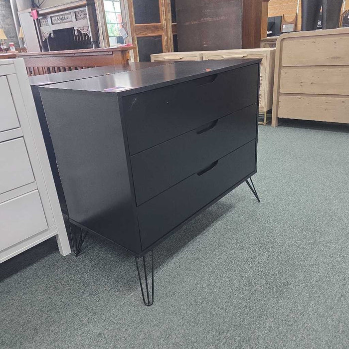 BLACK 3 DRAWER NIGHTSTAND BAH