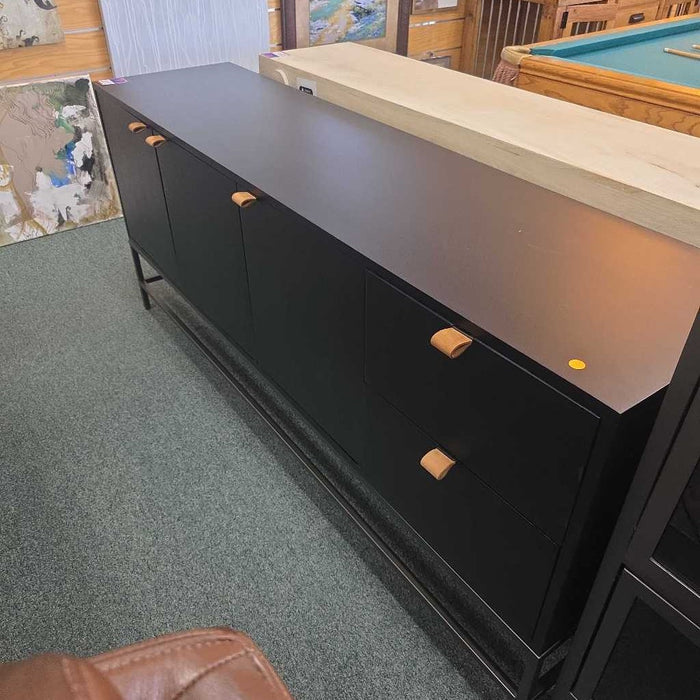 3 DOOR 2 DRAWER BLACK CREDENZA ALK
