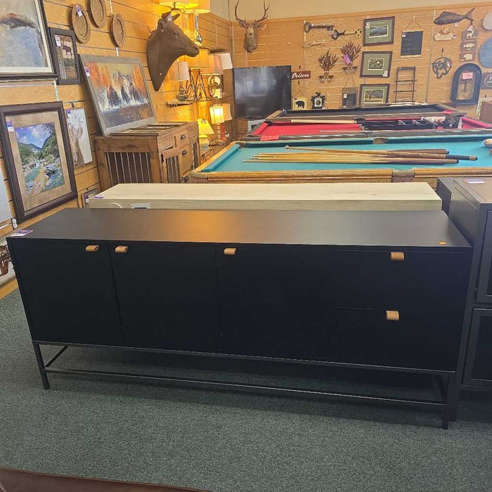 3 DOOR 2 DRAWER BLACK CREDENZA ALK