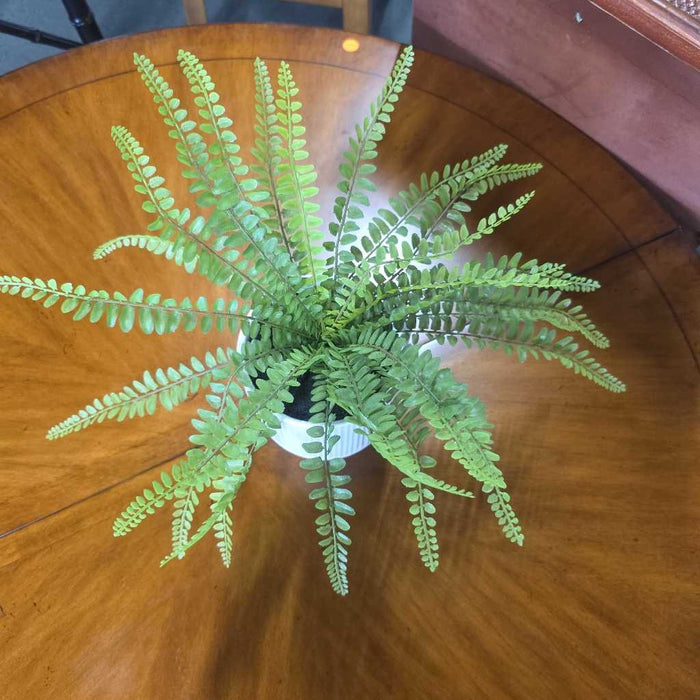 MEDIUM SILK FERN IN WHITE & BROWN POT S