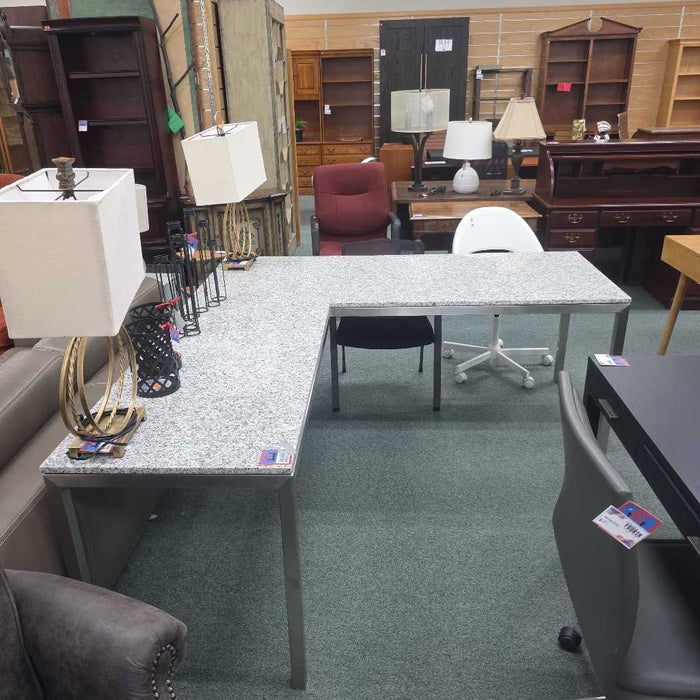 L SHAPE MARBLE DESK KLH