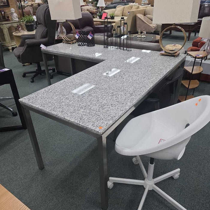 L SHAPE MARBLE DESK KLH