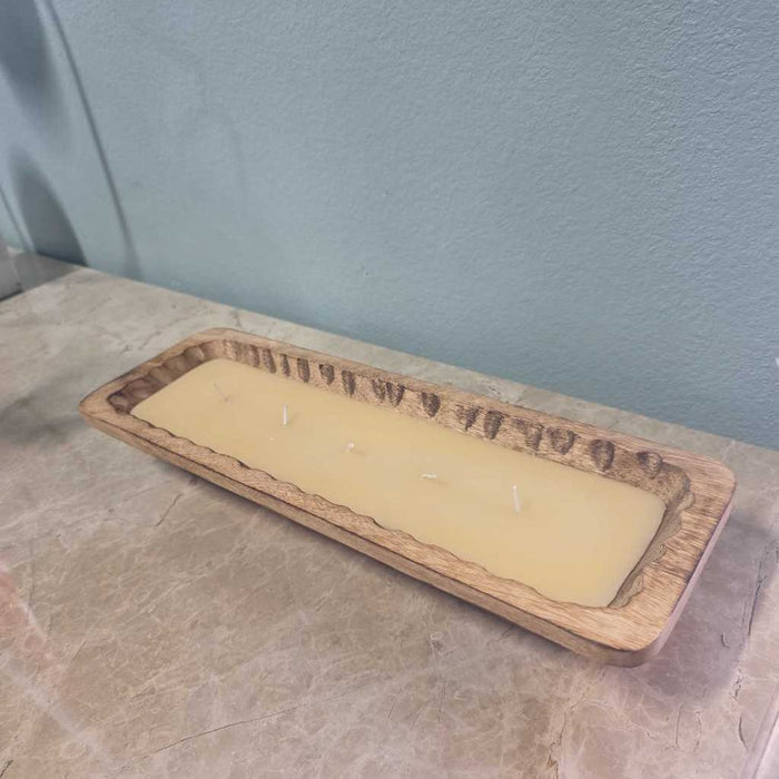 WOOD TRAY CANDLE BA