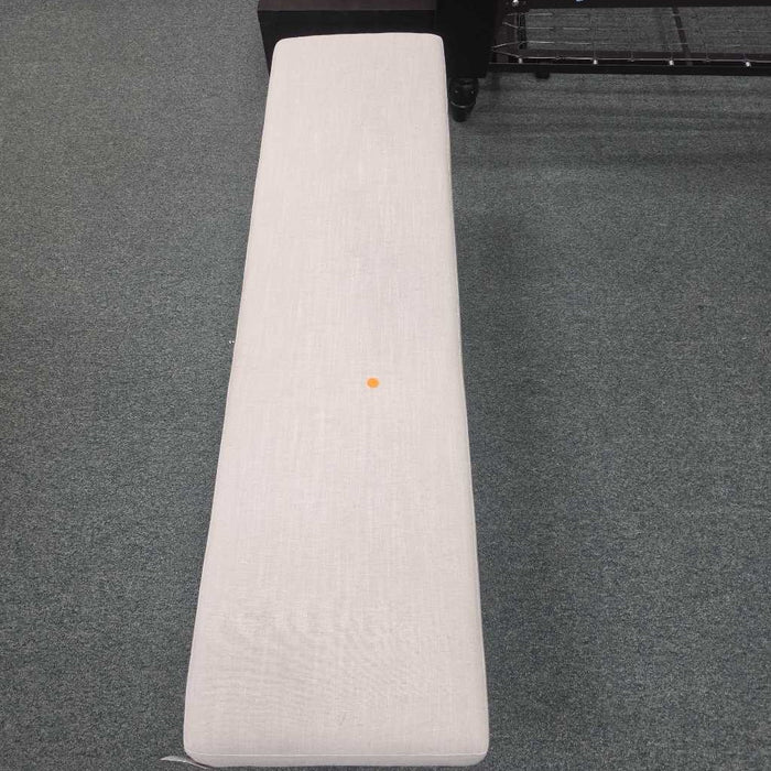 LARGE WOOD BENCH BEIGE CUSHION BKS