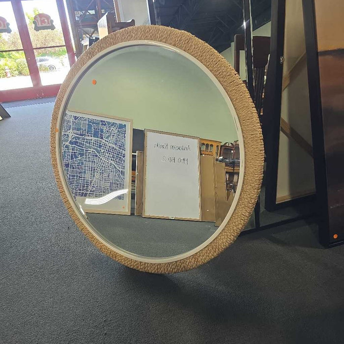 GRASSWEAVE ROUND MIRROR BAH