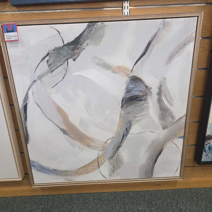 SQ WHITE/BROWN/GREEN/BLUE FRAMED CANVAS KL